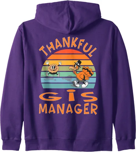 Miniatura 8 de GIS Manager Job Funny Thanksgiving Zip Hoodie
