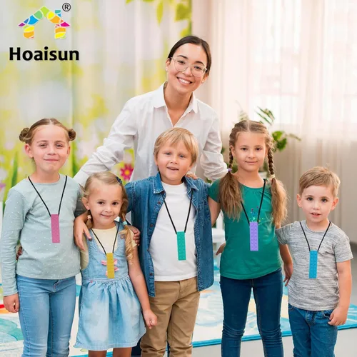 Miniatura 7 de Collares masticables para niños sensoriales, paquete sensorial de collar masticable para niños y niñas con masticación, dentición, mordedura, TDAH