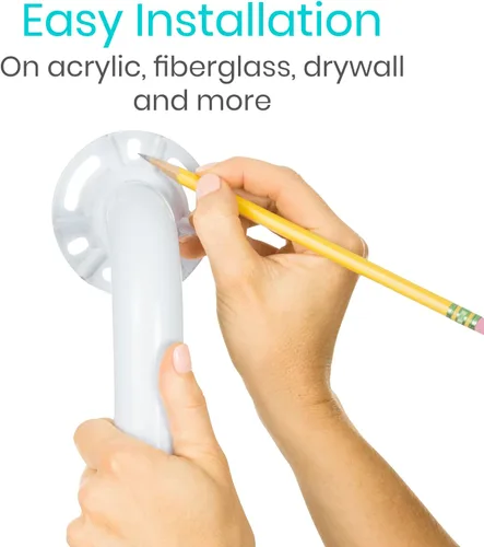 Miniatura 4 de Vive Barra de Agarre para Bañeras y Duchas - Barandilla de Seguridad para Baño para Discapacitados para Personas Mayores - Mango de Riel para Blanco