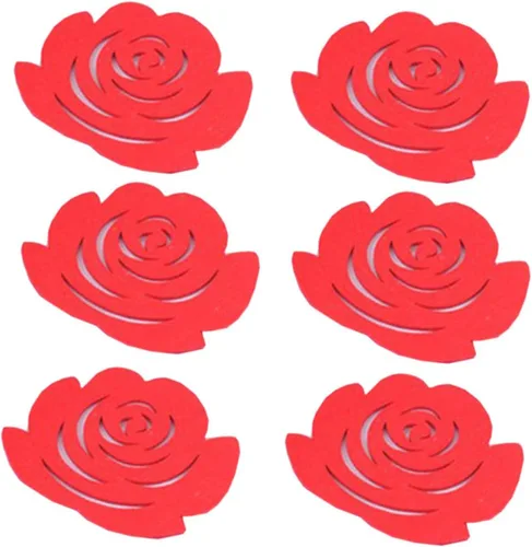 Miniatura 8 de Posavasos de fieltro, 18 unidades, decoración de banquetes, tazas para fiestas, manteles individuales para bebidas, no tejidos, posavasos de boda