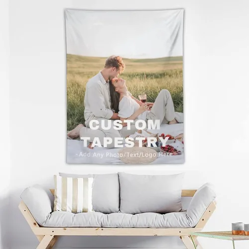 Miniatura 9 de AXKEUDO Regalos para la familia, tapiz personalizado con cualquier foto, telón de fondo para colgar en la pared como arte de pared, recuerdos Diseño