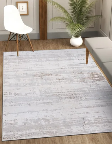CAMILSON Alfombras modernas de lujo para sala de estar, alfombra abstracta vintage de 4 x 6, suave, pelo medio, resistente a las manchas, fácil