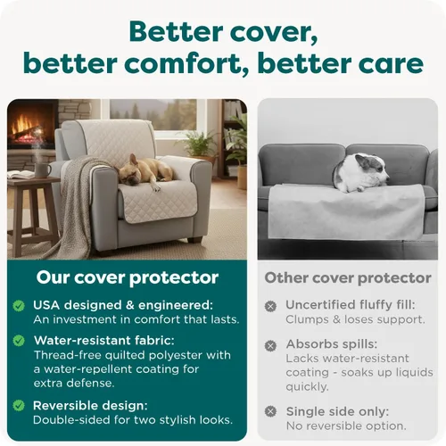 Miniatura 2 de Furhaven - Funda para muebles de sala de estar para perros y gatos, protector reversible de dos tonos, resistente al agua, lavable, color expreso