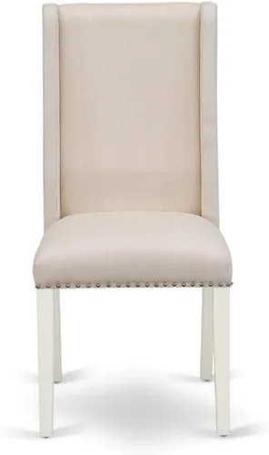 Miniatura 5 de East West Furniture HLFL3-LWH-01 Juego de mesa de comedor de 3 piezas contiene una mesa de cocina redonda con pedestal y 2 sillas de comedor Parson
