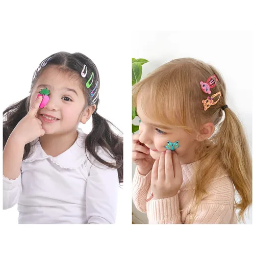 Miniatura 3 de Funtopia Pinzas para el cabello para niñas, 100 piezas de broches de metal antideslizantes, pasadores para niños, adolescentes y mujeres, lindos