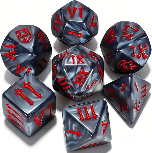 Miniatura 21 de CiaraQ DND - Juego de dados poliédricos con bolsa de dados para juegos de rol de Calabozos y Dragones RPG MTG (fuente negra y dorada)