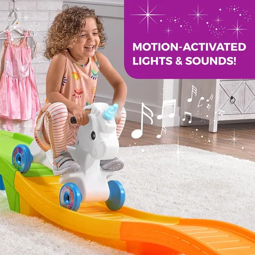 Miniatura 2 de Step2 Unicorn Up & Down Roller Coaster - Juguete de montaña rusa para niños, auto de empuje, juego para interiores y exteriores, hecho de plástico