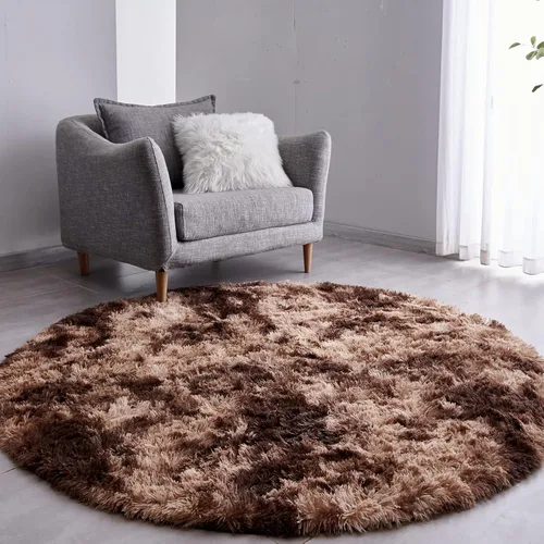 Miniatura 12 de FJZFING Alfombra redonda de color gris oscuro con teñido anudado, ultra suave, moderna, de 7 x 7 pies, alfombra circular para dormitorio de niños