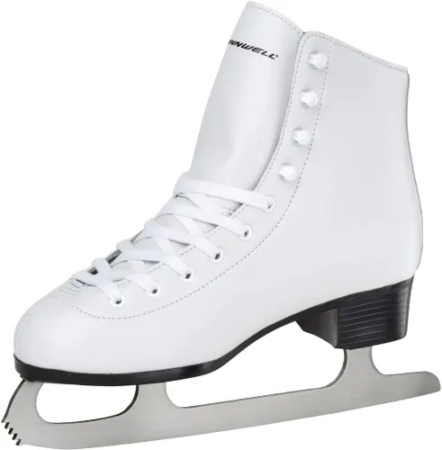 Miniatura 2 de Winnwell Patines de hielo para mujer, patines artísticos blancos para niñas y mujeres, ideales para principiantes y patinadoras recreativas