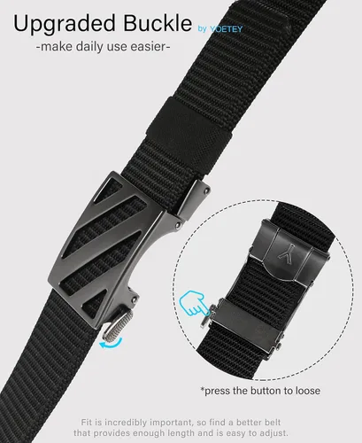 Miniatura 4 de YOETEY Ratchet Tactical Belt for Men - 1.5" Military Nylon Web Belts for Heavy Duty Work - Slide Buckle Fit Pants