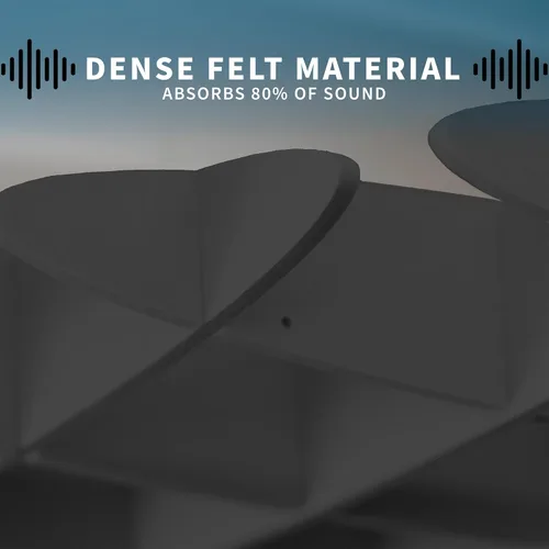 Miniatura 4 de Panel de Techo Acolchado Acústico VIVO, Absorbente de Sonido Colgante Hexagonal, Moderna Lámpara de Techo para Reducción de Ruido, Negro, PP-CW01B