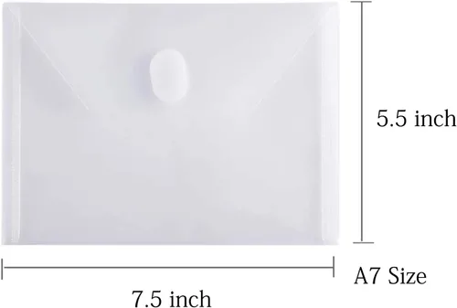Miniatura 2 de Sobres de plástico pequeños de 5 x 7 pulgadas, para cheques de recibos, 10 unidades de cierre de gancho y bucle (transparente, paquete de 10)
