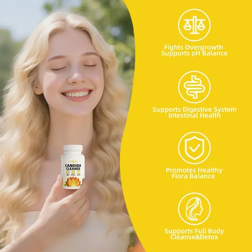Miniatura 4 de PQR Candida Cleanse - Soporte intestinal y colon, fórmula herbaria natural, incluye hoja de orégano, ajenjo, nogal negro, ácido caprílico-1, 120