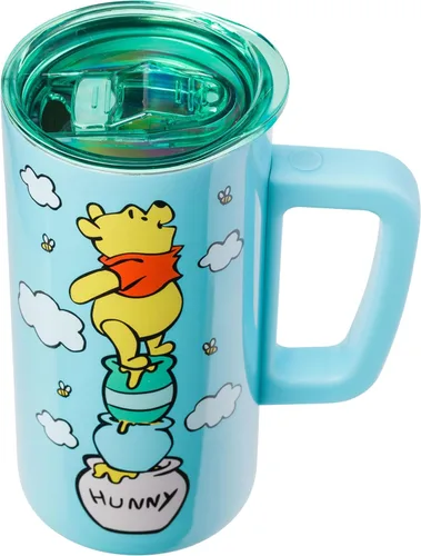Miniatura 3 de Silver Buffalo Disney Winnie the Pooh Hunny - Taza de viaje de acero inoxidable de doble pared con asa, 15 onzas Winnie the Pooh (15 onzas)