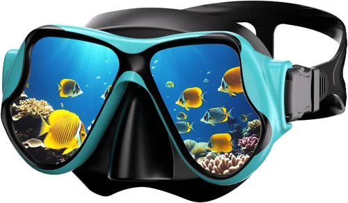 Miniatura 10 de Máscara de buceo, máscara de buceo con antivaho HD vidrio templado gafas de buceo cubierta de nariz, máscara de esnórquel para adultos buceo