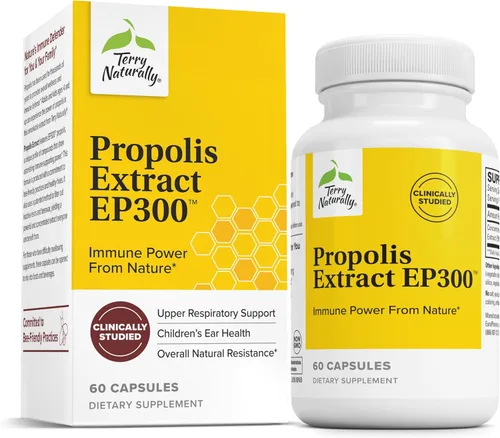 Terry Naturally Extracto de propóleo EP300 - Suplemento de apoyo para el sistema respiratorio superior y el sistema inmunológico - Suplemento para