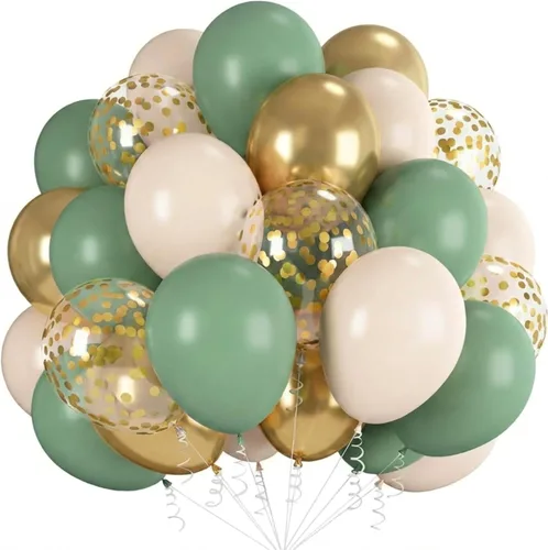 TecUnite - 80 globos de látex de 12”, diseño de confeti, globos metálicos, para fiestas de Navidad, Halloween, San Valentín, 4 de Julio, boda,