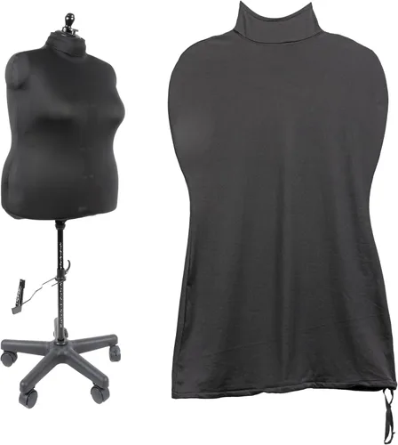 Dritz Funda para vestido grande, negra, 100% poliéster, tela elástica en 4 direcciones, protege y se adapta a formas de vestido ajustables y