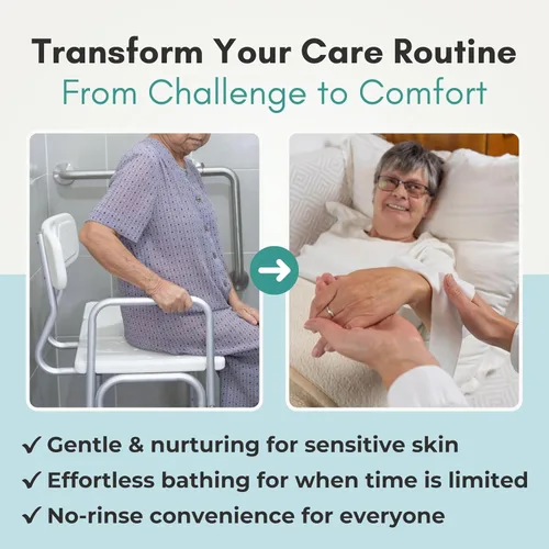 Miniatura 4 de Nurture XL - Toallitas corporales ultra gruesas para adultos con aloe 120 paños desechables extra grandes de limpieza húmeda sin enjuague, ducha