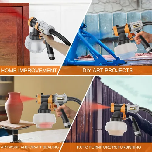 Miniatura 6 de Pulverizador de Pintura Mejorado - BATAVIA 700W HVLP Pistola de Pintura de Alta Potencia con Manguera de Aire de 1.83 m, 4 Boquillas y 3 Patrones