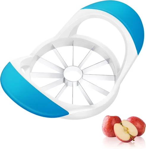 Supercenter Cortador de manzana, descorazonador y rebanador de manzana, descorazonador de manzana de acero inoxidable, herramienta cortadora de Azul