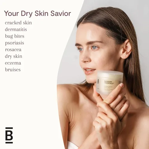 Miniatura 9 de Blossom Essentials Crema de miel, reparación de hidratación para piel seca y con picazón, alivio de eccema y psoriasis para pieles sensibles, miel