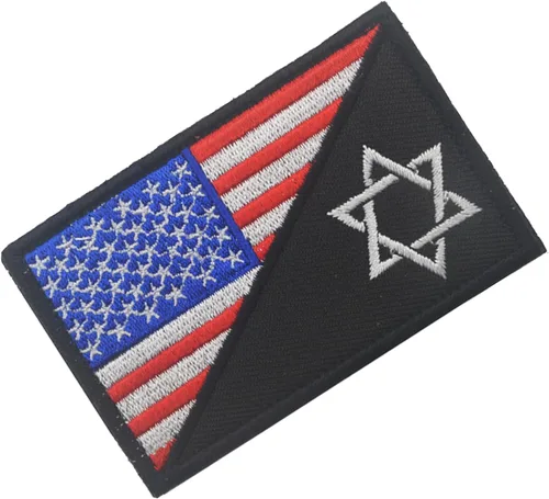 Miniatura 6 de Parches bordados de la bandera de Estados Unidos e Israel – Israel Jewish Star of David Flags Tactical Militar Moral Emblema Brazalete Insignias