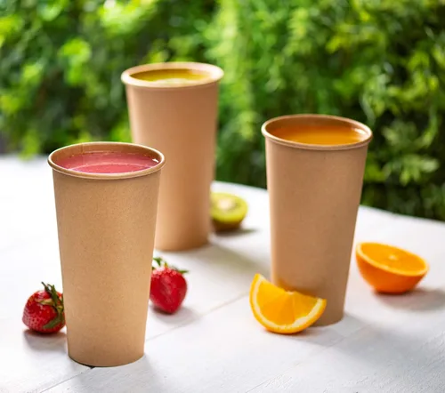 Miniatura 5 de GUSTO [100 vasos de papel kraft desechables, tazas de café caliente marrón sin blanquear, tazas ecológicas (20 onzas, Kraft)