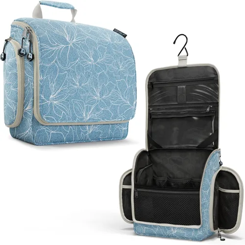 Miniatura 19 de VENTURE 4TH Neceser de viaje colgante para mujeres y hombres - Organizador grande de artículos de tocador con 18 compartimentos, bolsa extraíble