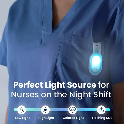 Miniatura 3 de Clipglow - Luz de enfermería con clip, luz de turno de noche de enfermería, brillante, ligera, magnética, portátil, linterna recargable por USB