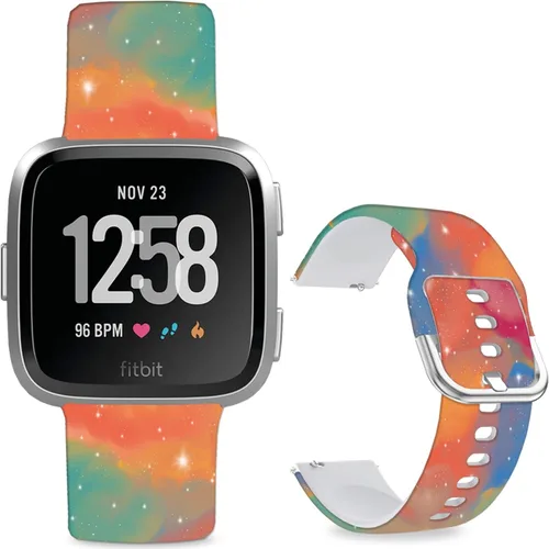 Miniatura 12 de Correas de reloj de silicona suave compatibles con Fitbit Versa 2/Versa/Fitbit Versa Lite/SE, correa de repuesto con bonito patrón floral de 0.98