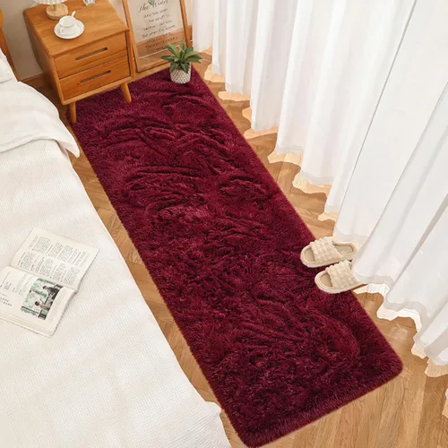 Miniatura 8 de DweIke - Tapete de pelo alto y esponjoso para sala, dormitorio, habitación infantil, guardería y cabecera, tapete antideslizante y supersuave