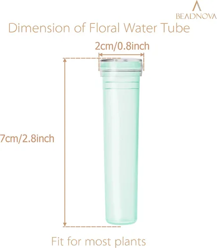 Miniatura 2 de BEADNOVA Tubos de agua florales de plástico de 2.8 pulgadas para viales de flores florales con tapas para decoración de arreglos florales