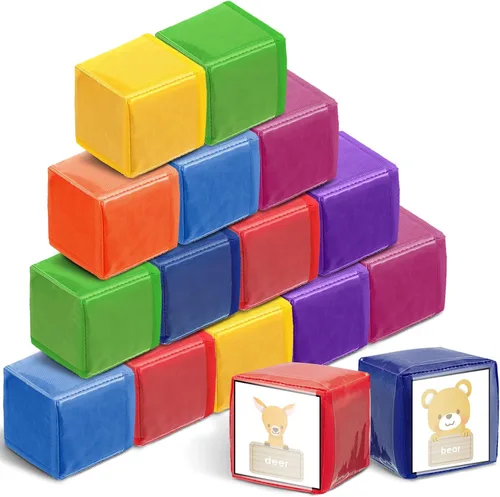 Miniatura 8 de 6 dados educativos de 3.15 pulgadas, cubos de bolsillo para enseñanza, dados grandes de espuma transparente para el aula de niños, cubo suave de 6
