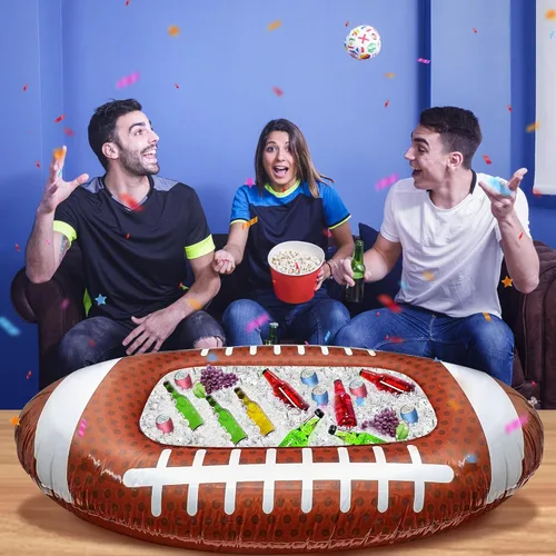 Miniatura 6 de Erweicet Enfriador inflable de fútbol, 1 unidad para fiesta, barbacoa, picnic, piscina, suministros de fiesta, buffet Luau, con un tapón de drenaje