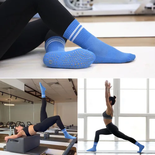 Miniatura 6 de floconssy Pilates Ball Resistance Bands Grip Socks Barre Sets, Loop Exercise Bands 5 Levels, Small Yoga Ball 9 Inch, Non Slip Socks Workout Kit at