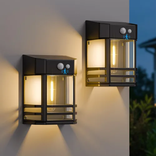 Miniatura 8 de btfarm Luces solares de pared para exteriores, 3 modos de luces con sensor de movimiento, del anochecer al amanecer, luz impermeable IP65
