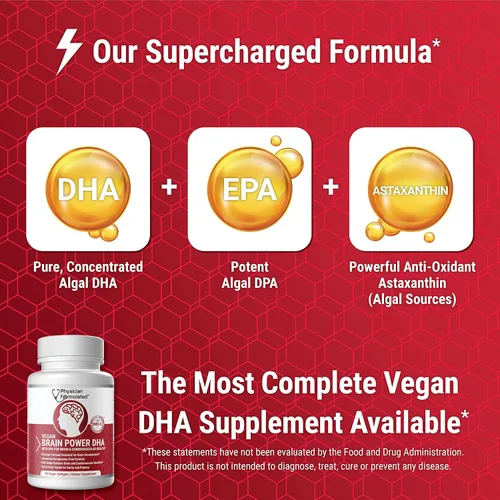 Miniatura 4 de DHA vegano para cerebro y prenatal 100% a base de algas Omega 3 ácidos grasos esenciales sin carragenano, sin aceite vegetal más 2500 mcg