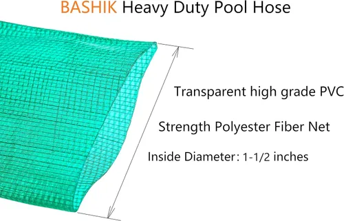 Miniatura 2 de Bashik Manguera de retrolavado para piscina con 4 abrazaderas de manguera resistente y duradera resistencia al envejecimiento