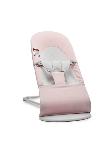 BabyBjörn Bouncer Balance Soft, tejido/jersey, rosa claro/gris | Asiento gorila ajustable 2 en 1 y silla para niños pequeños, recién nacido a niño