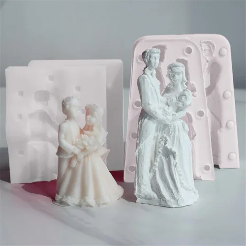 Miniatura 8 de Molde de silicona para novios para hacer velas perfumadas, yeso, yeso, resina epoxi, decoración del hogar, regalo de boda