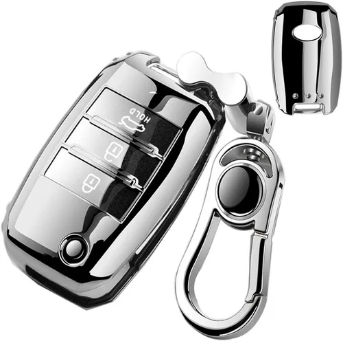Miniatura 9 de Funda para llavero de automóvil, apta para llavero plegable Kia Optima aleación llavero negro.., Negro
