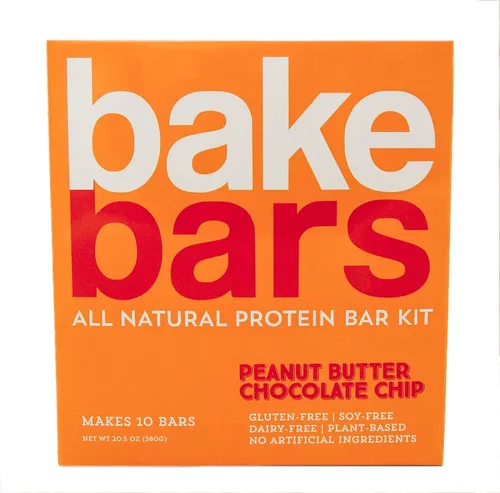 Miniatura 9 de bakebars Kit de barras de proteínas totalmente naturales, chispas de chocolate, incluye ingredientes pre-medidos, macro amigables para 10 barras