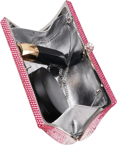 Miniatura 6 de Evevictor Bolso de mano bolso de noche bolsa de dinero rosa degradado para Halloween fiesta cita y Navidad Rosado