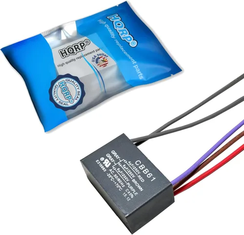 Miniatura 2 de HQRP Condensador compatible con ventilador de techo Hampton Bay 4uf+5uf+6uf de 5 cables CBB61 con certificación UL