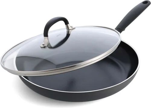Miniatura 7 de OXO Sartén antiadherente de 8 pulgadas, mango de silicona sin BPA, apto para lavavajillas y horno, sartén de cerámica sin PFAS, color negro