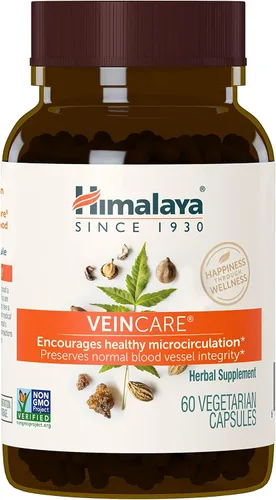 Himalaya VeinCare - Suplementos herbales para la circulación y comodidad rectal, vegano, sin OMG, sin gluten, 300 mg, 60 cápsulas