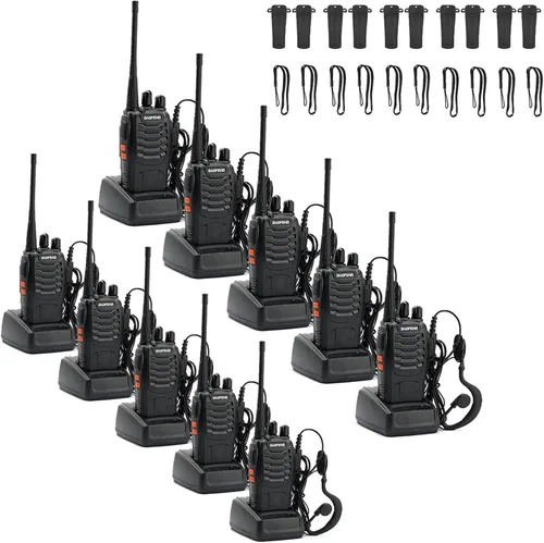 Miniatura 6 de BAOFENG BF-888S Walkie Talkies para adultos de largo alcance profesional de mano de 16 canales de radio bidireccional con auriculares, batería