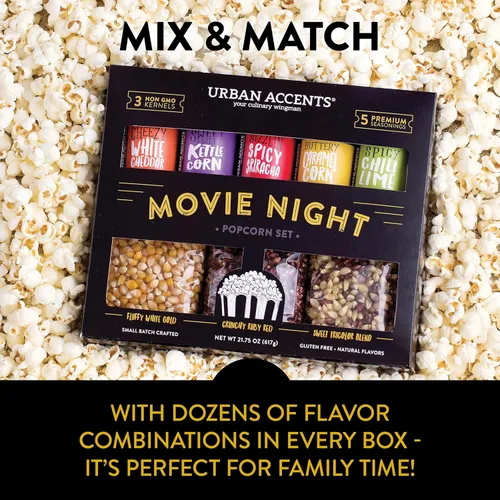 Miniatura 8 de Urban Accents MOVIE NIGHT™ Palomitas de maíz y palomitas de maíz paquete variado (juego de 8) – 3 paquetes de palomitas de maíz sin transgénico y 5