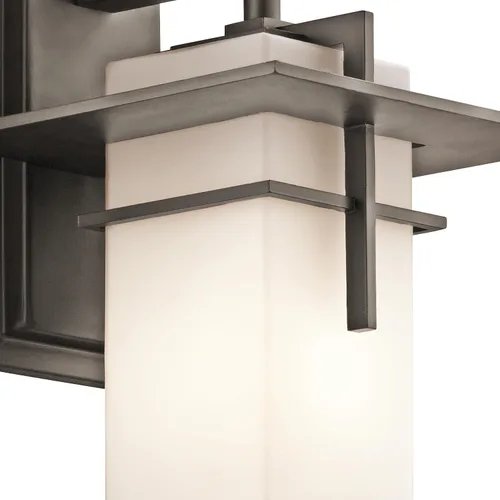 Miniatura 4 de Kichler Caterham - Lámpara de pared para exteriores de 14.75 pulgadas en bronce Olde®, aplique de pared exterior de 1 luz para porche con cristal